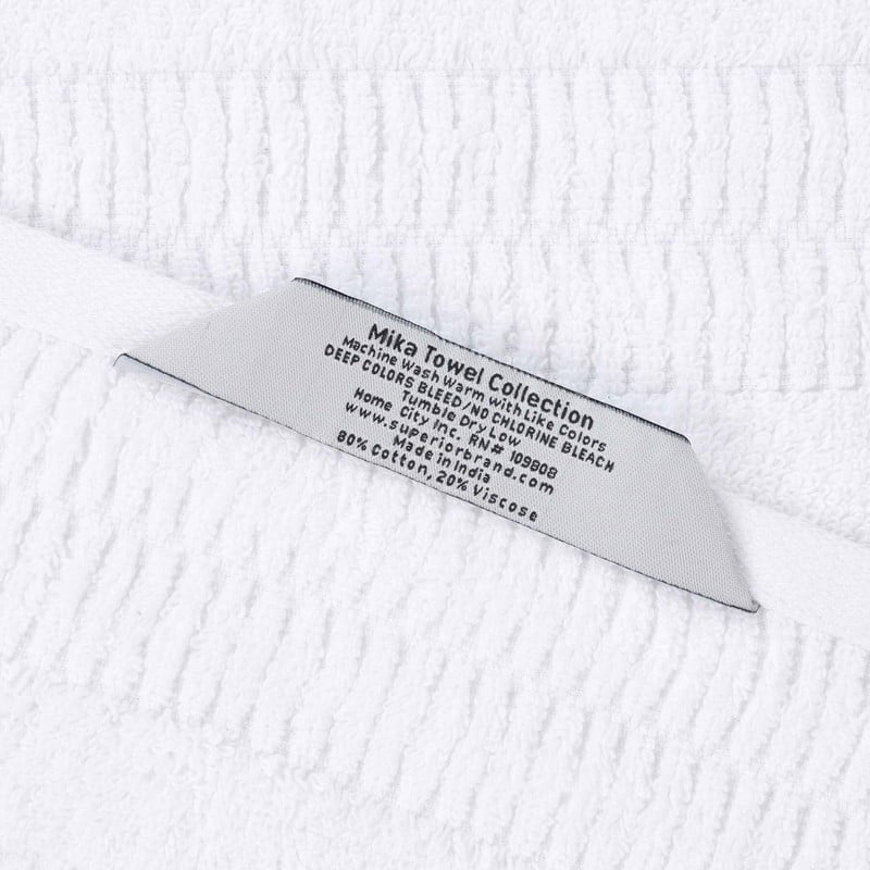 White Face Towel Set of 12 - Soft, Quick-Dry Cotton Washcloths - Superior Mika