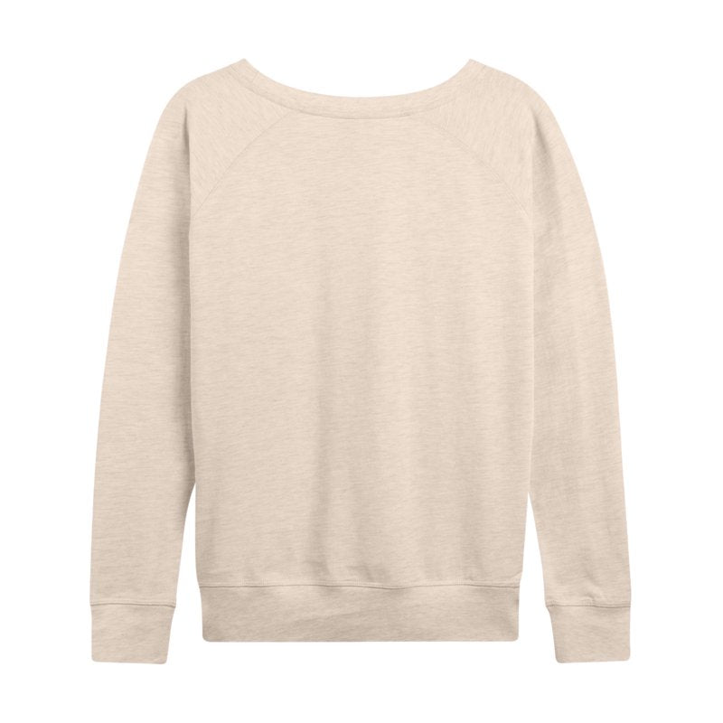 Peanuts Snoopy Pumpkin Patch Wide Neck Long Sleeve Graphic Shirt - M Birch