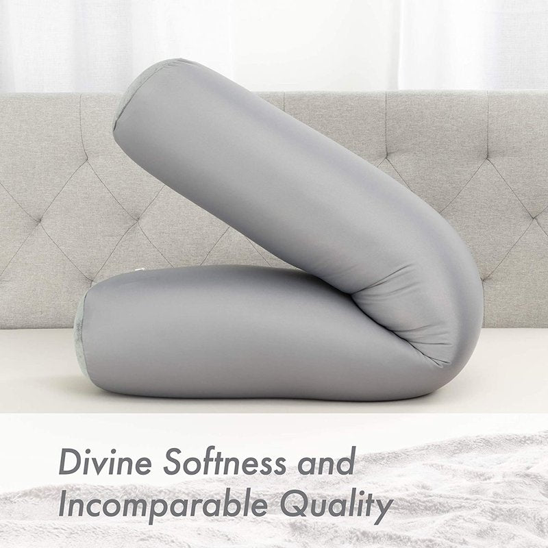 Silky Body Pillow Cover - Dark Grey, 85% Spandex/15% Nylon, Anti-Wrinkle & Hair Protecting, Standard