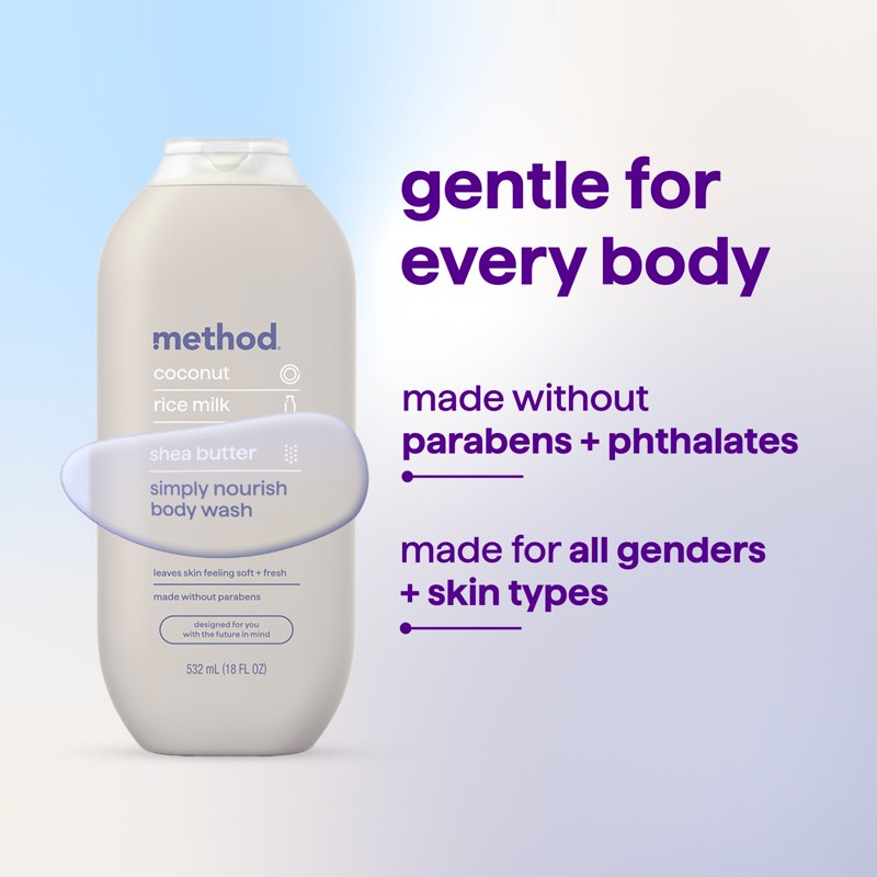 Simply Nourish Body Wash - Coconut, Rice Milk & Shea Butter, 18 fl oz