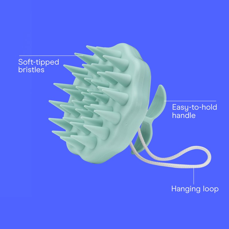Handheld Scalp Massager Shampoo Brush - Green for All Hair Types