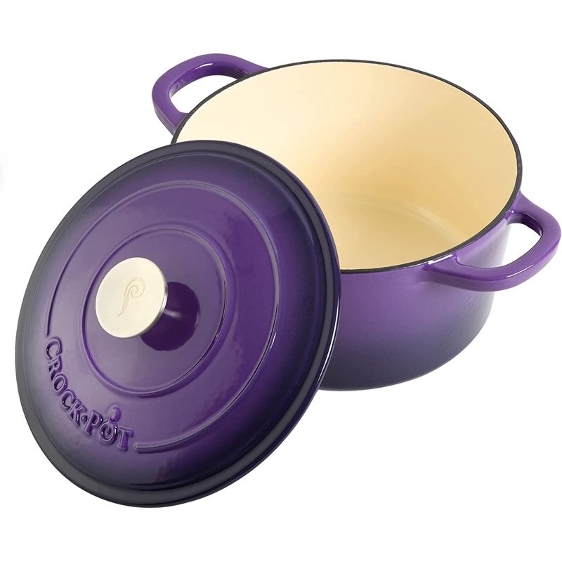 5 Quart Enameled Cast Iron Dutch Oven with Lid - Lavender