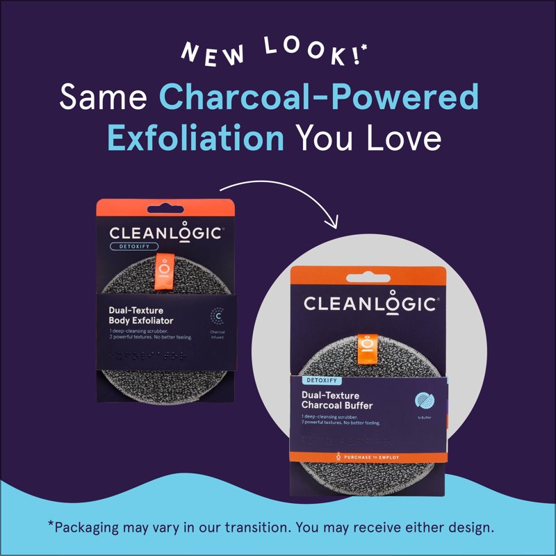 Dual-Texture Charcoal-Infused Body Buffer - Exfoliating & Cleansing
