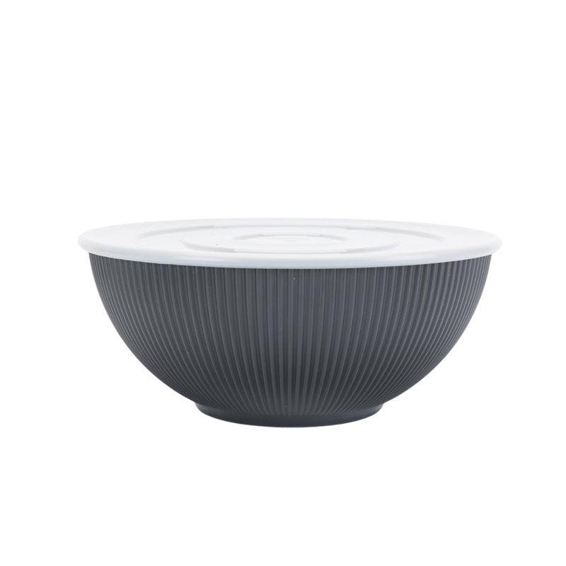 Eco-Friendly Ribbed Serve Bowl Set - Black, 4-Piece