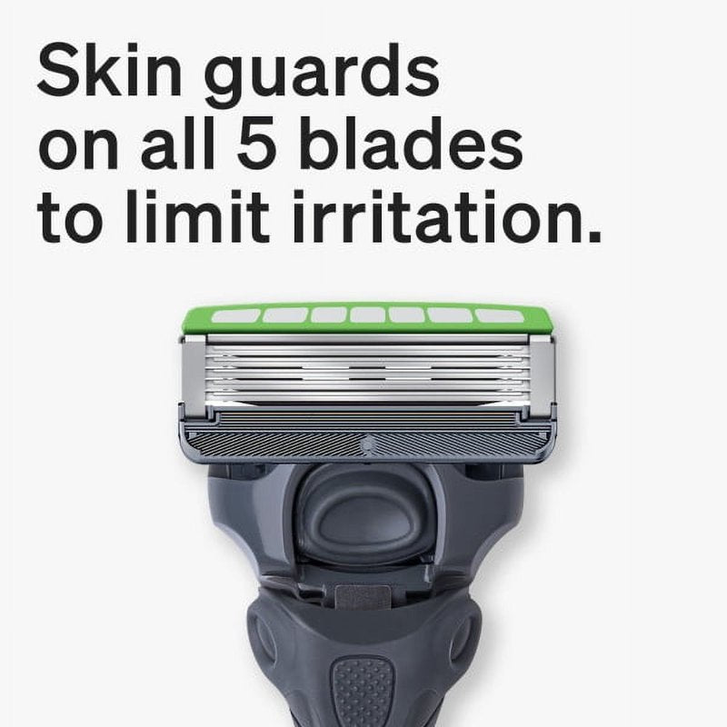 Sensitive Men's Razor with 5-Blade Cartridges and Trimmer