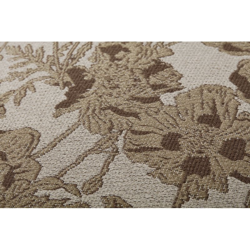 Beige / Mocha Decorative Pillow 18x18 Inches - Modern Floral Accent