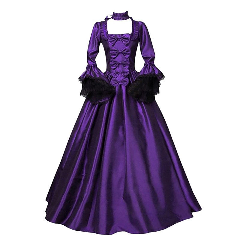 Victorian Renaissance Dress for Women AA Purple & Gifts L - Medieval Vintage Princess Gown