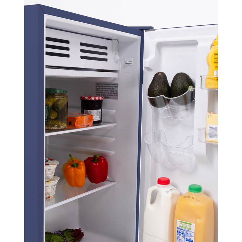 4.5 Cu. ft. Compact Fridge with Chiller Compartment - Blue