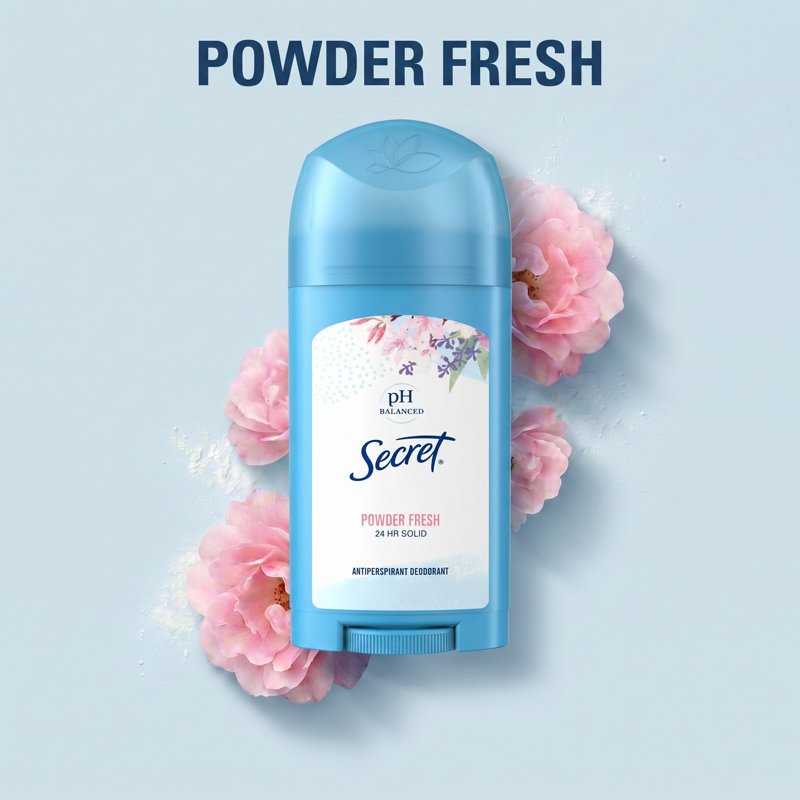 Solid Antiperspirant Deodorant for Women, Powder Fresh, 2.7 oz Twin Pack