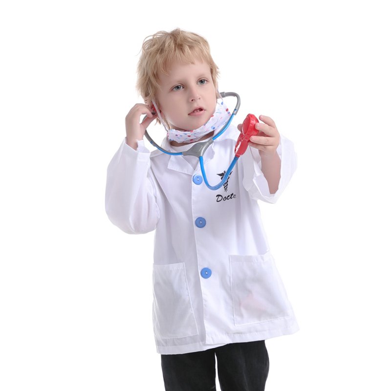 Kids Doctor Costume Set S - 9-Piece Role Play Dress-Up Halloween Toy