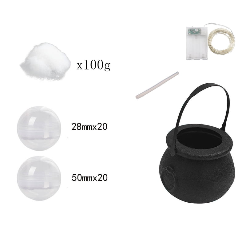 DIY Bubbling Cauldron Halloween Decorations Outdoor - Black with Lights