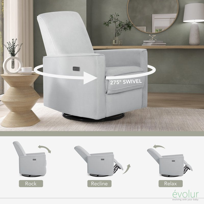 Deluxe Upholstered Glider Recliner with USB Port - Multiple Colors