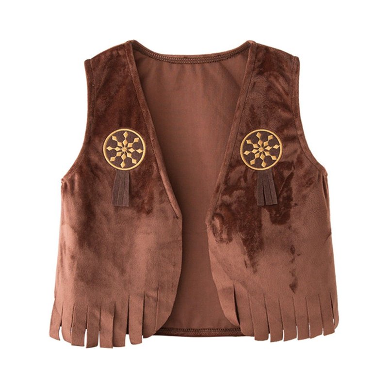 Toddler Boy Cowboy Costume Set - Coffee, 4-5 Years, 4-Piece Dress Up Set