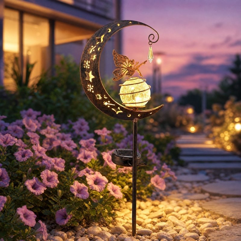 Outdoor Solar Flower Lamp A - Waterproof Garden Hanging Light Decor