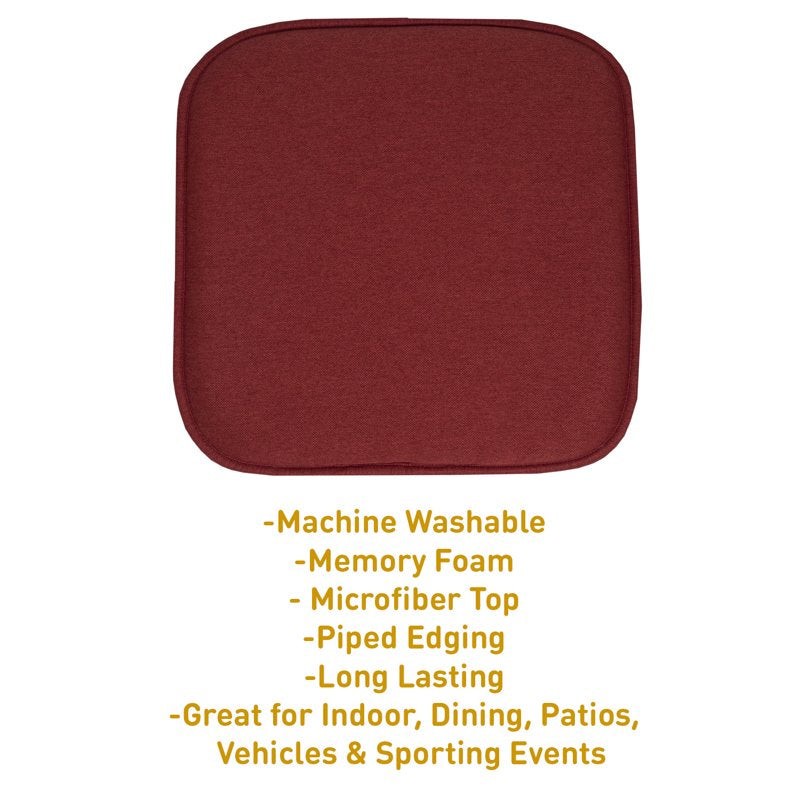 Memory Foam Chair Pads 6-Pack - Wine Jacquard Cover