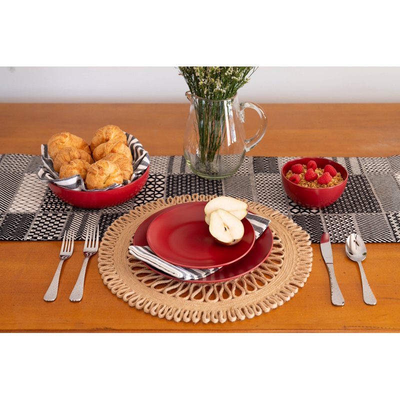 Coupe Stoneware Dinner Plate Set - 10.5 inch, Red - Set of 6