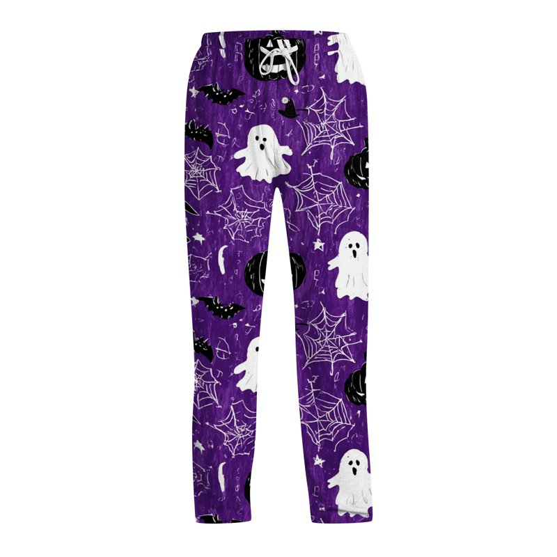 Men's Halloween Printed Pajama Pants - Dark Purple M - Lounge & Sleepwear
