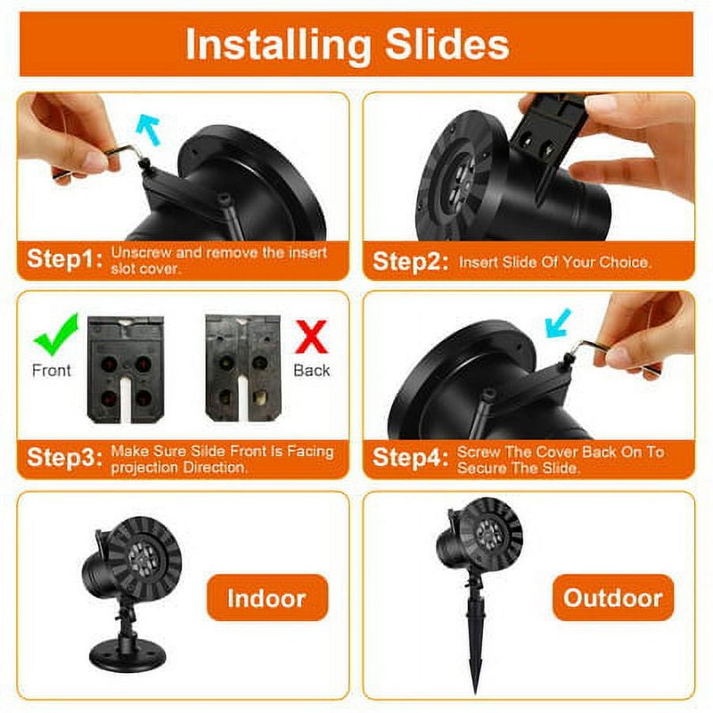 Waterproof Landscape Projection Light with 16 Patterns for Garden Christmas Halloween Holiday Decor