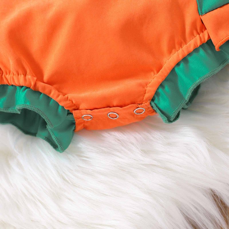Baby Halloween Pumpkin Romper Outfit with Hat - Size 0-6 Months, Orange Variation Z03