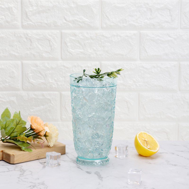 24-Ounce Embossed Tritan Ditsy Tall Tumbler - 2 Pack, Teal