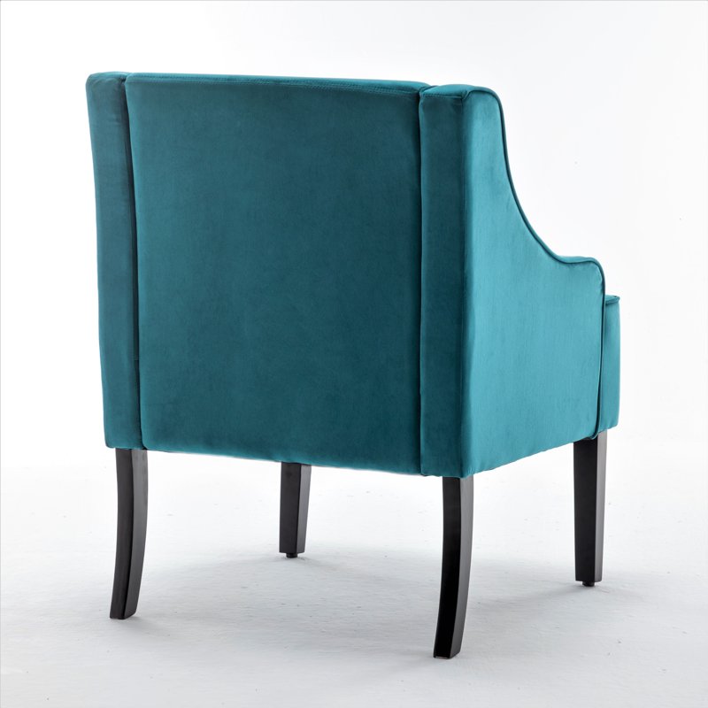 25" Wide Microfiber Accent Chair with Recessed Arms