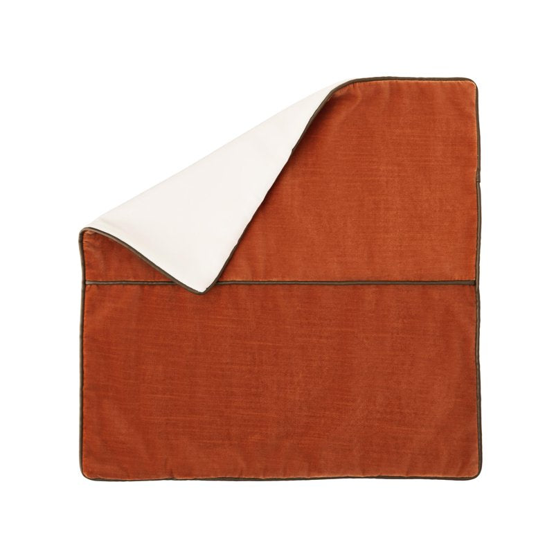 Decorative Pillow Cover 18x18 Auburn Sun Velvet with Faux Leather Trim - Mainstays