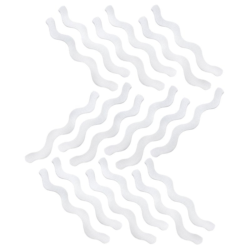 Non-Slip Wavy Bathtub & Shower Treads Set - 18 Pieces, White, 3.25 x 10.25 Inches - Single