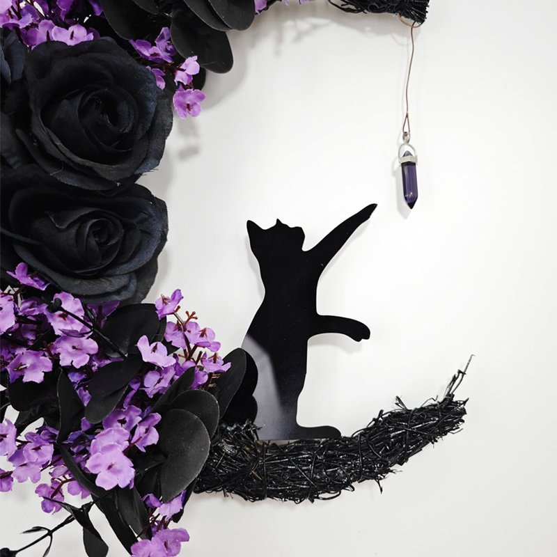 Halloween Witch Wreath for Front Door - Festive Fall Decor, Durable & Easy to Hang
