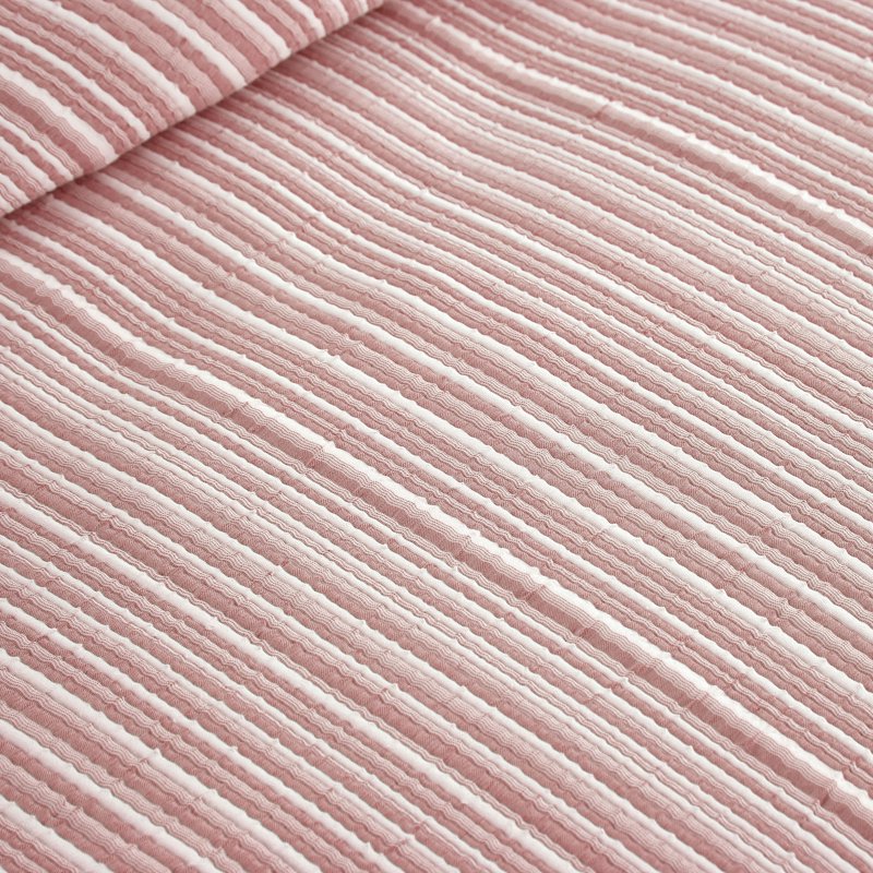 King Reversible Stripe Quilt - Red Rust Lightweight Bedding
