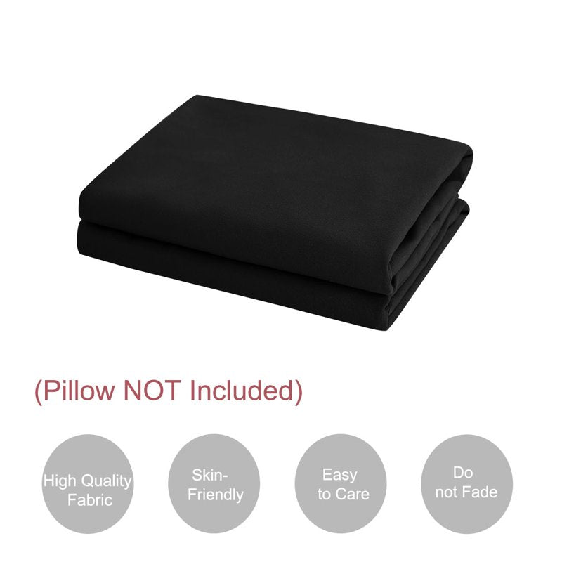 Microfiber Pillowcases 2-Pack - Standard Size, Black, Breathable & Soft