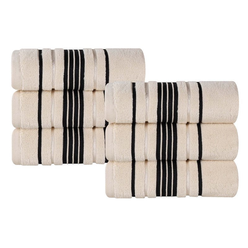 Ivory Hand Towel 6-Pack - Superior Sadie Zero Twist Cotton Solid Set