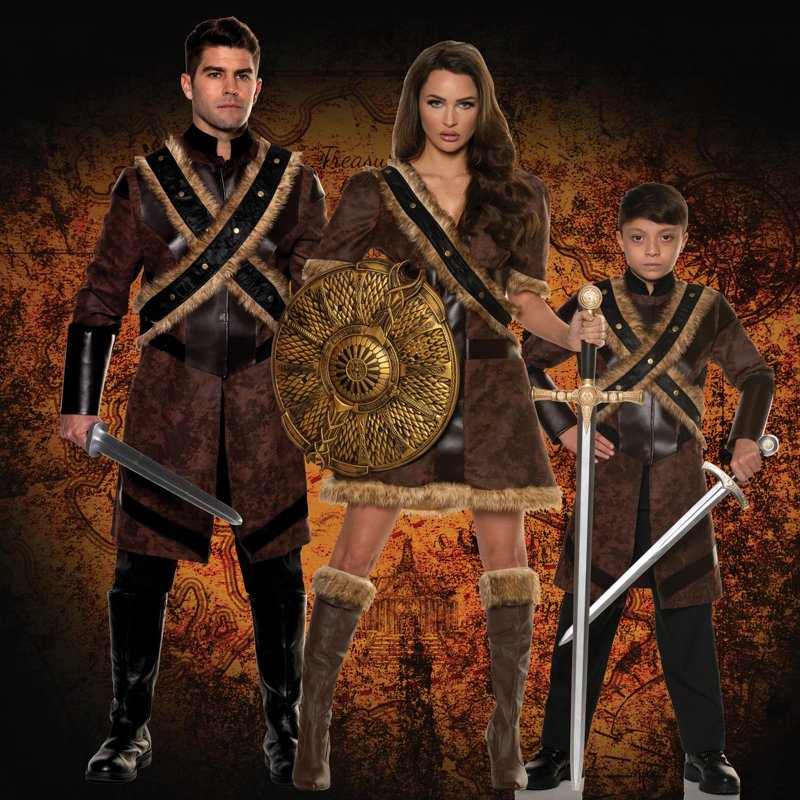 Women's Warrior Goddess Costume - Fur Trim, Size S (4-6), Halloween Dress Up
