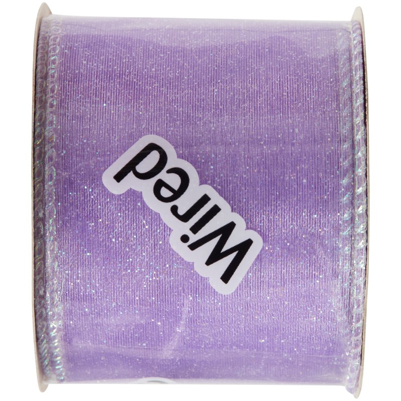 Lavender Purple Wired Edge Sheer Metallic Ribbon 3 Pack - 2.5 Inch, 9 Feet
