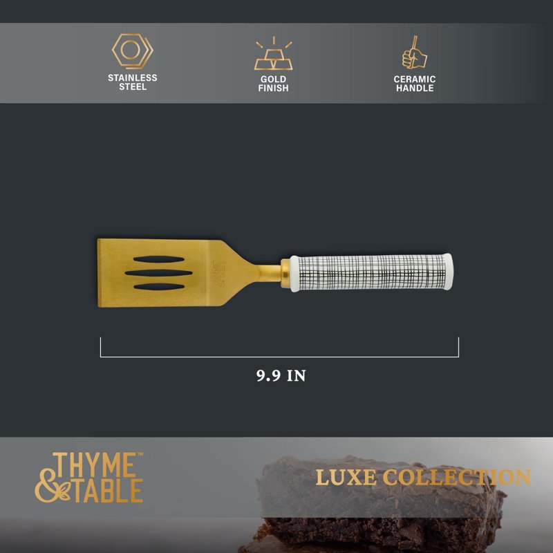 Stainless Steel Brownie Server with Ceramic Handle