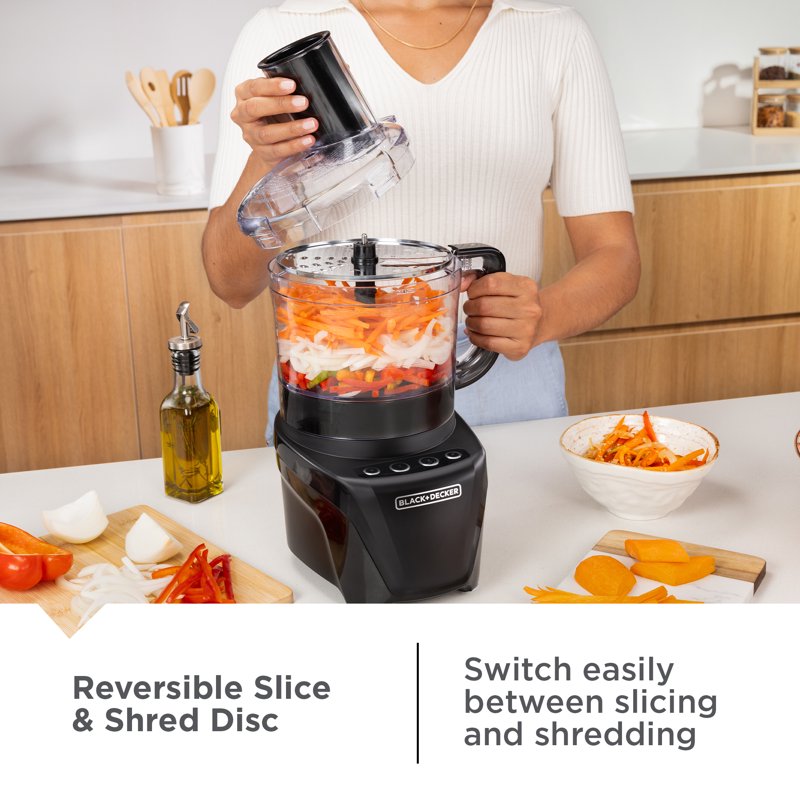 8-Cup Food Processor with Easy Assembly, 850W Motor, 2 Speeds & Pulse