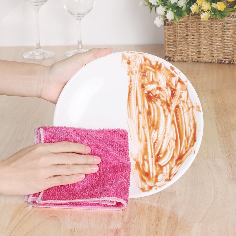 12-Pack Microfiber Kitchen Dish Cloths - Rayon Bamboo, 7" x 9"