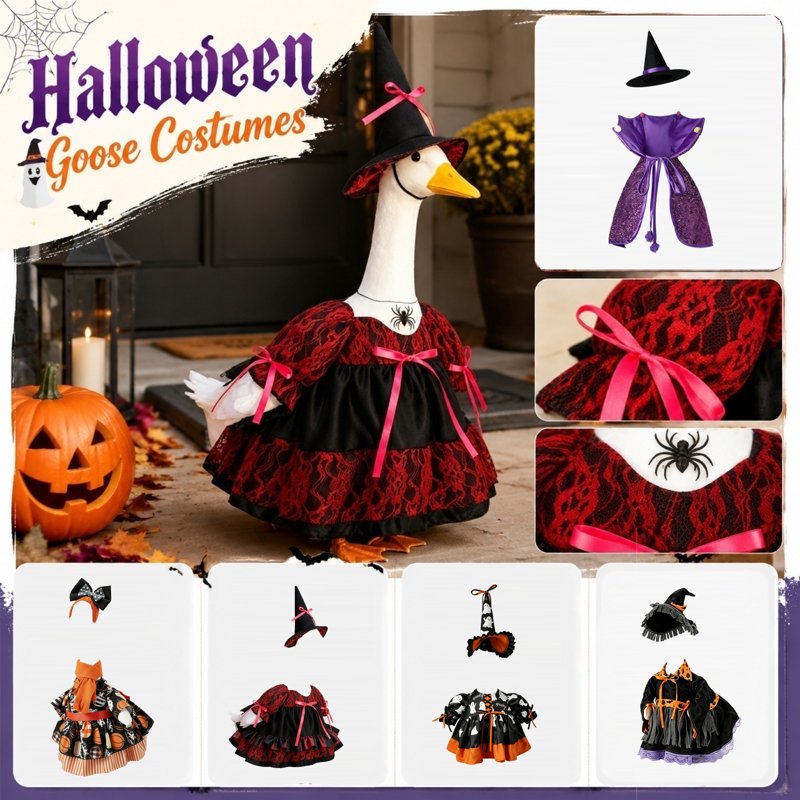 Halloween Pumpkin Dress for Lawn Geese - Fall Yard Decor I
