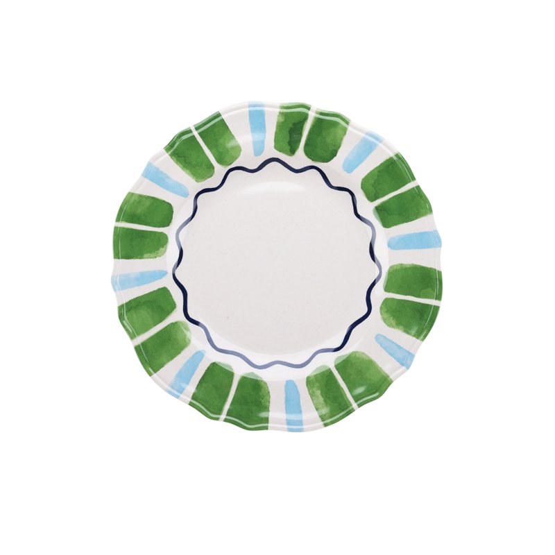 Bamboo Melamine Dinner Plate Set - 4-Piece, 11-Inch, Multi-Color