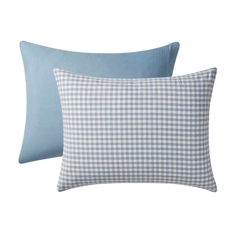 My Texas House Collins Blue Gingham Cotton Comforter Set Twin XL - 2 Pieces