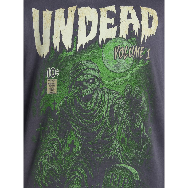 Men's Halloween Monsters Graphic Long Sleeve Sweatshirt - Charcoal M Variation