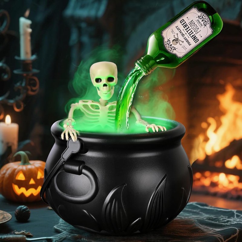 Indoor Halloween Decor Set with Floating Potion Cauldron & Mist Maker