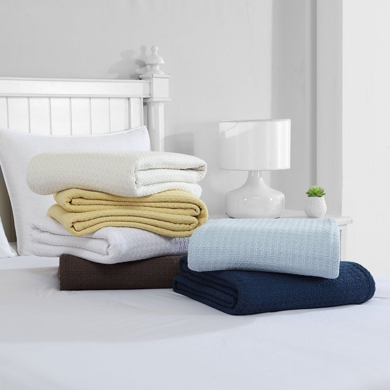 Grand Hotel Woven Cotton Blanket Full/Queen Dark Gray - Elegant Hotel-Inspired Bedding