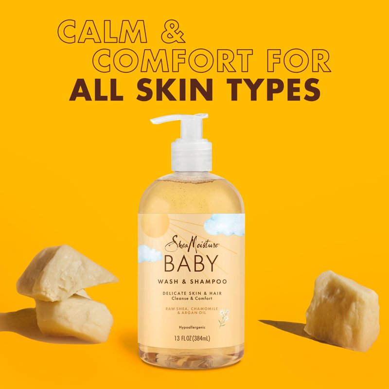 Natural Baby Wash and Shampoo with Shea Butter, Chamomile & Argan Oil