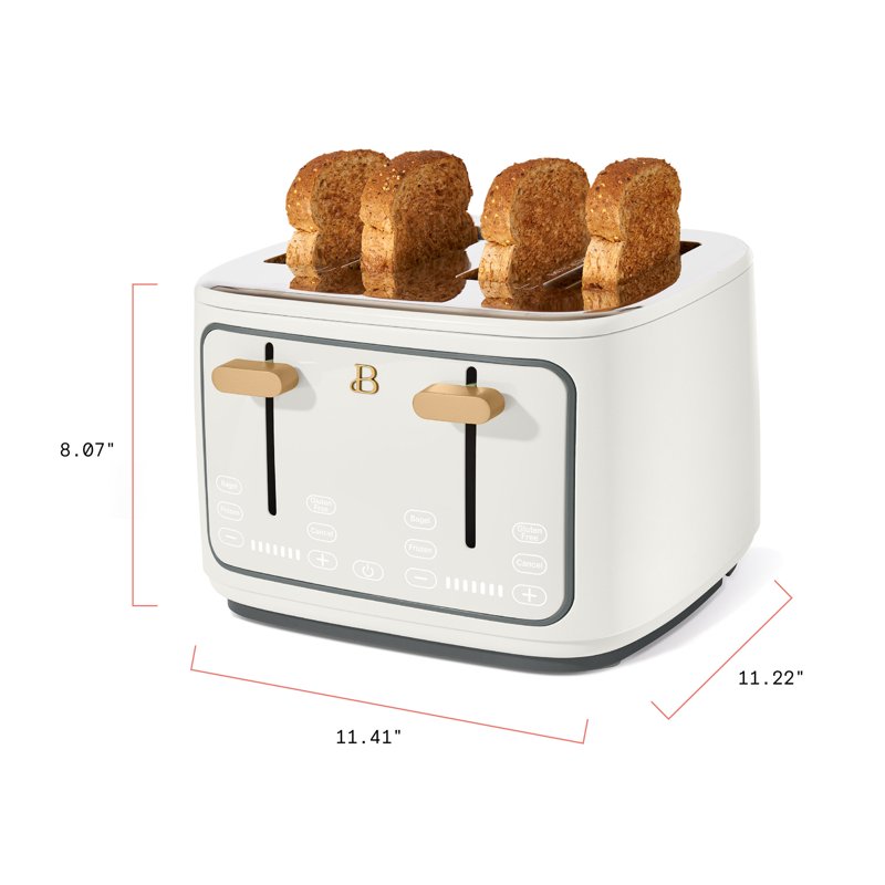 4-Slice Toaster with Touch-Activated Display - White Icing