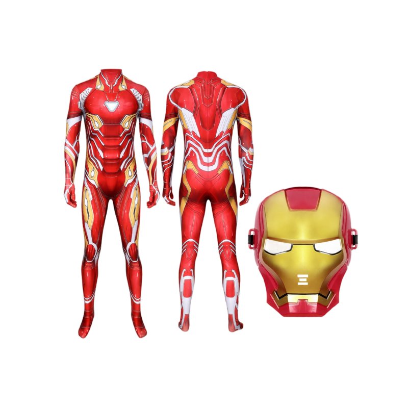 Women Superhero-Inspired Fitted Cosplay Bodysuit with Mask - Red, S Variation