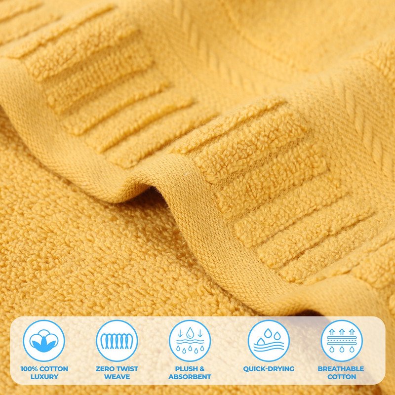Superior Venice Gold Zero Twist Absorbent Hand Towels - 6 Pack - Spa Quality