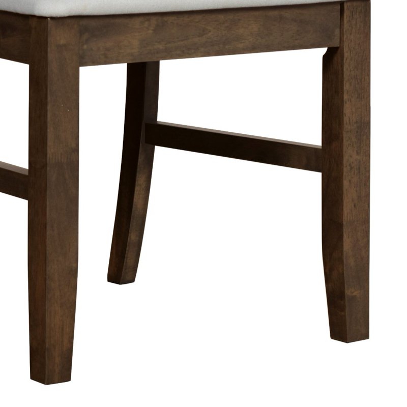Dining Chair Set of 4 - Brown/Gray X-Back Upholstered Design