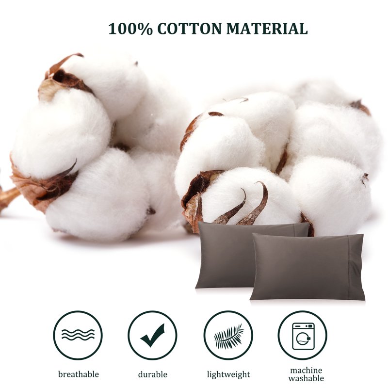 Cotton Pillowcase Set of 2 - Envelope Closure, Standard Size, Beaver Variation