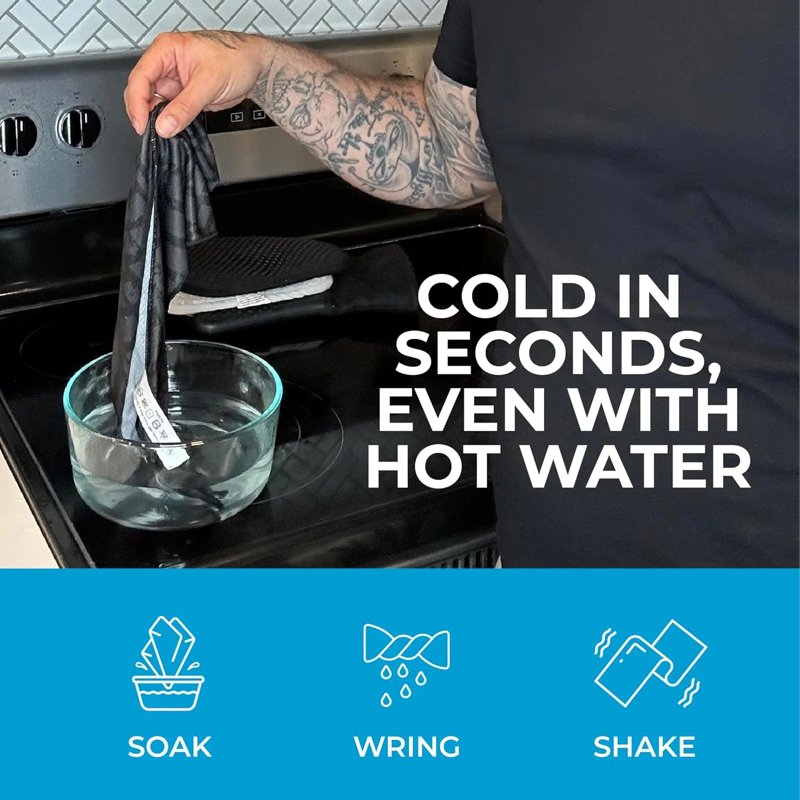 Cooling Towel Carbon Fiber - Extended Size Be Cool in Style - Heat Relief, Sun Protection, Lightweight, Soft, Easy Clean