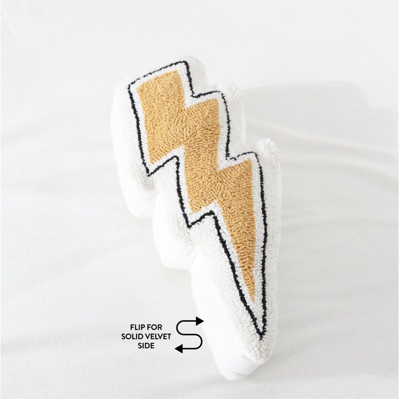 Lightning Bolt Decorative Pillow Set - 2 Pack, 10 x 20 Inches, Yellow